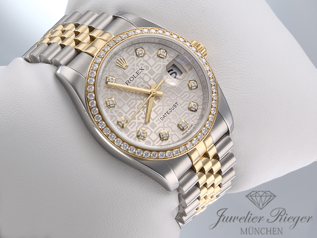 Bild 3 der Galerie: Rolex Datejust 36 mm 116243 2015 Stahl Gelbgold 750 Diamanten Automatik Gold