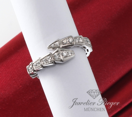 . Bulgari Ring Serpenti Viper Weissgold 750 Diamanten Gr S 2021 354707 Gold
