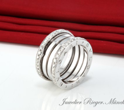 . Bulgari Ring B-Zero 1 4-Band Weissgold 750 Diamanten  1,24 ct. Gr 53 Gold