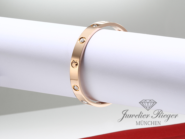 Bild 5 der Galerie: Cartier Armreif Love Rosegold 750 Größe 17 10 Diamanten 2019 Gold Armband