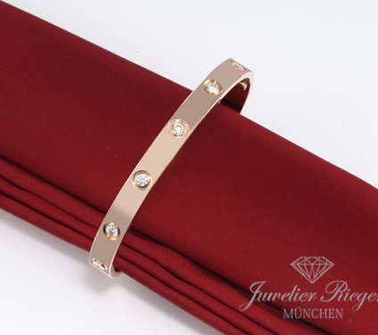 . Cartier Armreif Love Rosegold 750 Größe 17 10 Diamanten 2019 Gold Armband