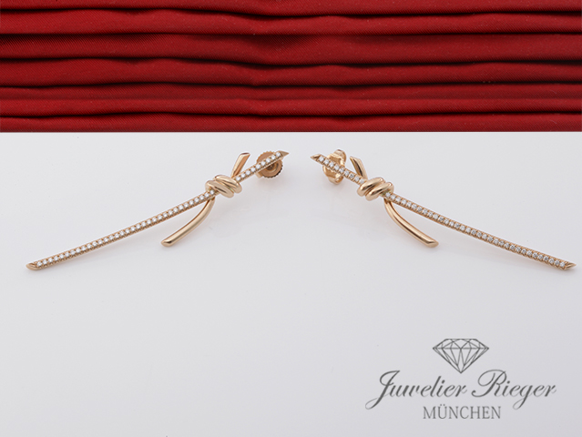 Bild 2 der Galerie: Tiffany & Co. Ohrringe Knot Rosegold 750 Diamanten Brillanten Gold Ohrstecker