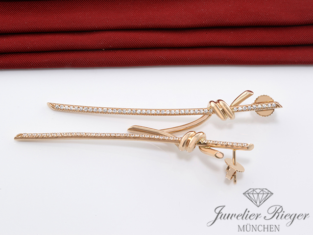 Bild 3 der Galerie: Tiffany & Co. Ohrringe Knot Rosegold 750 Diamanten Brillanten Gold Ohrstecker