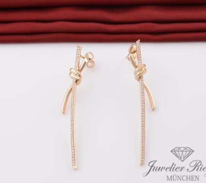 . Tiffany & Co. Ohrringe Knot Rosegold 750 Diamanten Brillanten Gold Ohrstecker