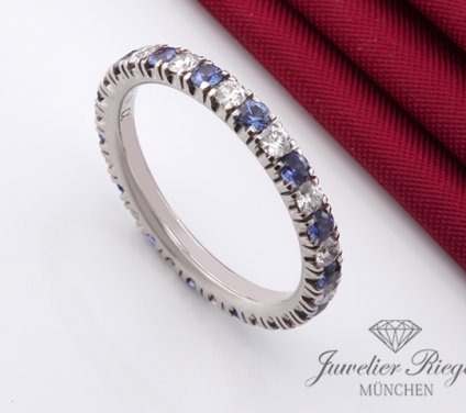 . Cartier Ring Etincelle Platin 950 Diamanten Saphire Gr 53 Breite 2,6 mm 2024