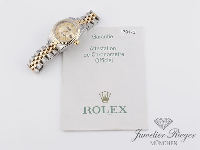 Bild 7 der Galerie: Rolex Lady Datejust 179173 Stahl Gelbgold 750 Perlmutt Automatik Gold Damen
