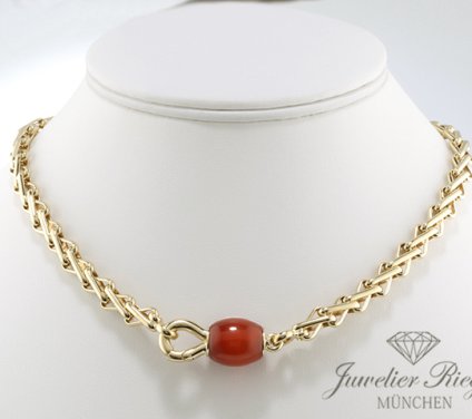 . Pomellato Collier Gelbgold 750 Karneol ca. 41 cm Halskette Kette Gold