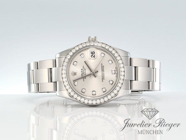 Bild 4 der Galerie: Rolex Medium Datejust 31 mm 178384 2010 Stahl Weissgold 750 Diamanten Gold