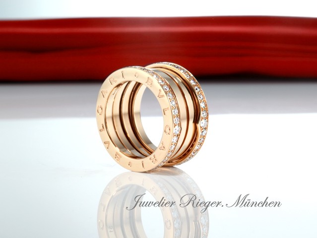 Bild 3 der Galerie: Bulgari Ring B-Zero 1 4-Band Rosegold 750 Diamanten  1,24 ct. Gr 56 2017 Gold