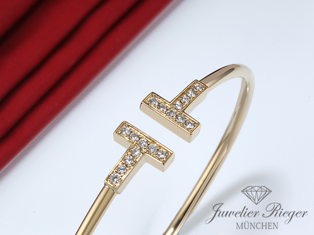 Bild 5 der Galerie: Tiffany & Co. T Wire Armreif Gelbgold 750 Größe Small Diamanten Brillanten