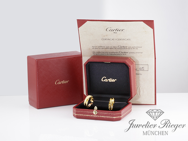 Bild 6 der Galerie: Cartier Creolen Trinity Gelbgold 750 Diamanten Brillanten Ohrringe Gold