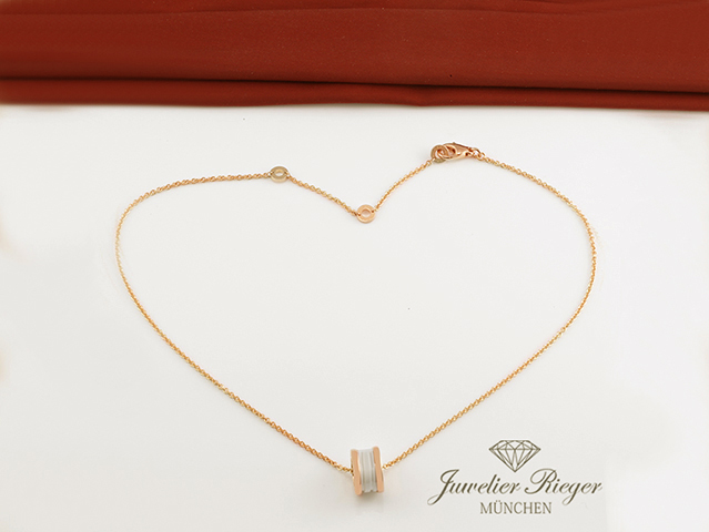 Bild 3 der Galerie: Bulgari Collier B-Zero 1 Rosegold 750 weisse Keramik 2020 346082 Halskette Gold