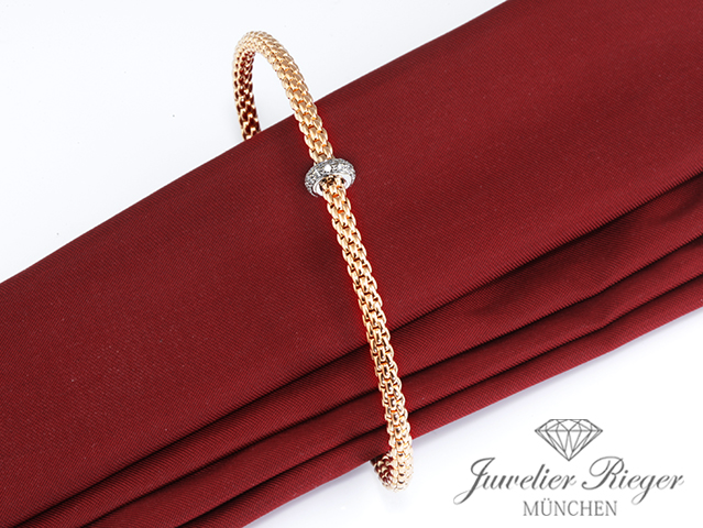 Bild 1 der Galerie: Fope Flex`it Armband Rosegold & Weissgold 750 Diamanten Gr. L 74508BX Gold