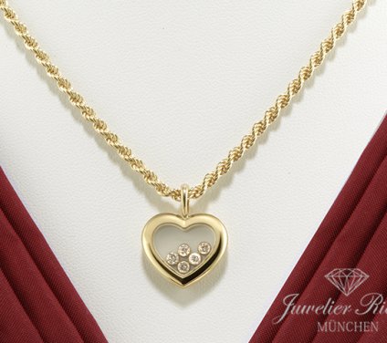 . Chopard Collier Happy Diamonds Herz Gelbgold 750 79/4612 Diamanten Gold