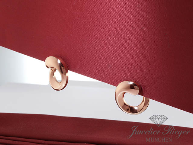 Produktbild eines Schmuckstücks. Wundervolle Wempe Creolen Rosegold 750 Gold Ohrringe